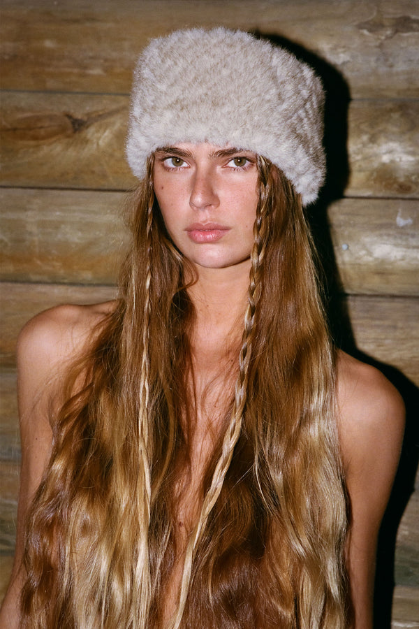 Chevron Beanie Band - Cappuccino