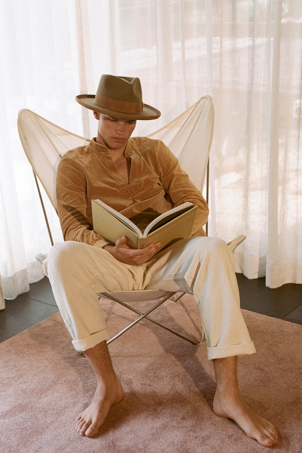 Pierre - Wool Felt Fedora Hat in Brown