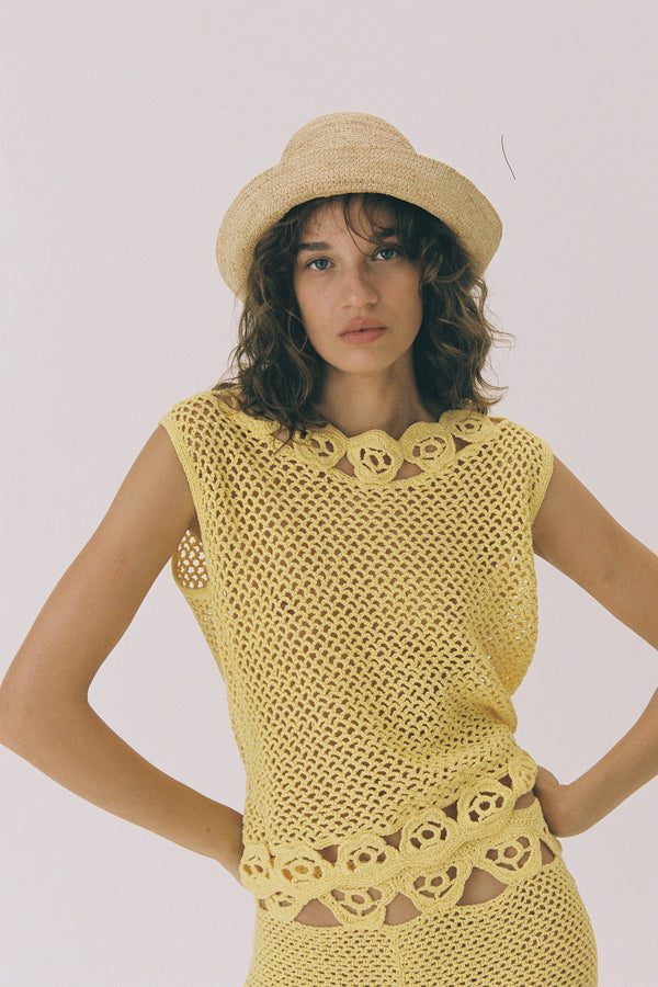 Shoal Bucket - Raffia Crochet - Packable