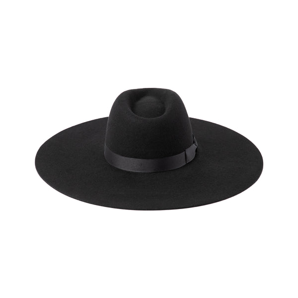 Montana Midnight Muse II - Wool Felt Fedora Hat in Black