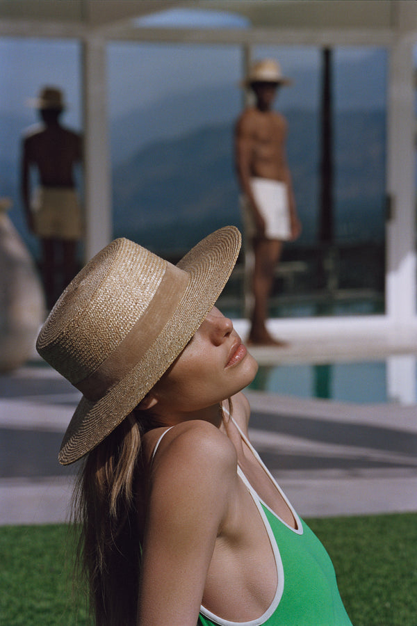 The Spencer Boater - Straw Boater Hat in Natural