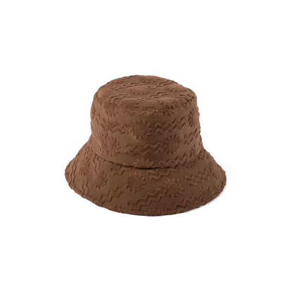 Wave Bucket - Cotton Bucket Hat in Brown