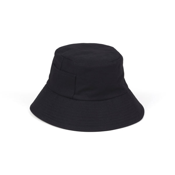 Wave Bucket Hat - Cotton Bucket Hat in Black