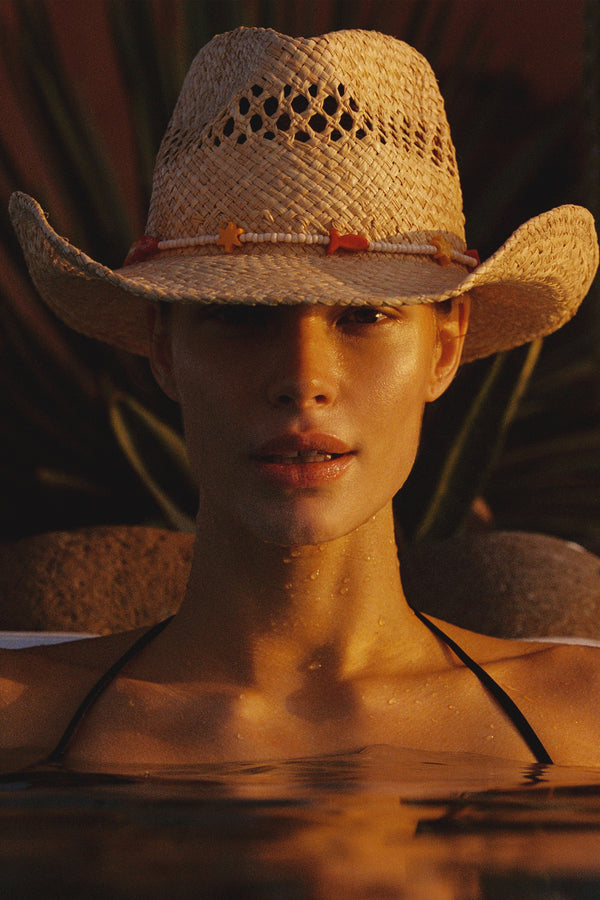 Desert Cowboy Hat with custom glaze beads