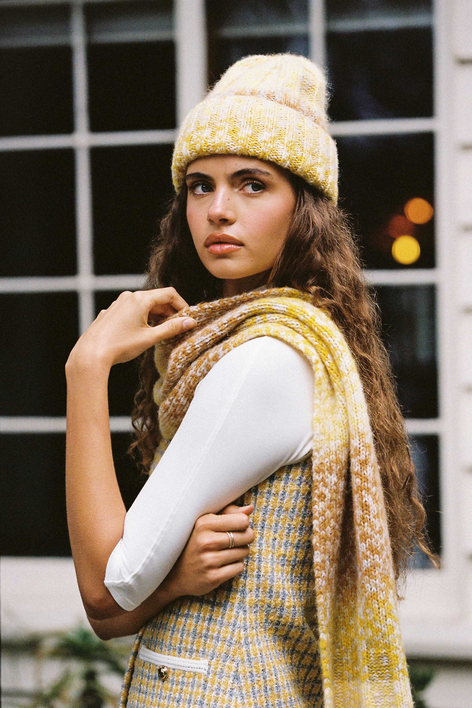 【Lack of Color】Kai Beanie/リブディテールビーニー Kai Beanie - Yarn Beanie in Yellow | Lack of Color