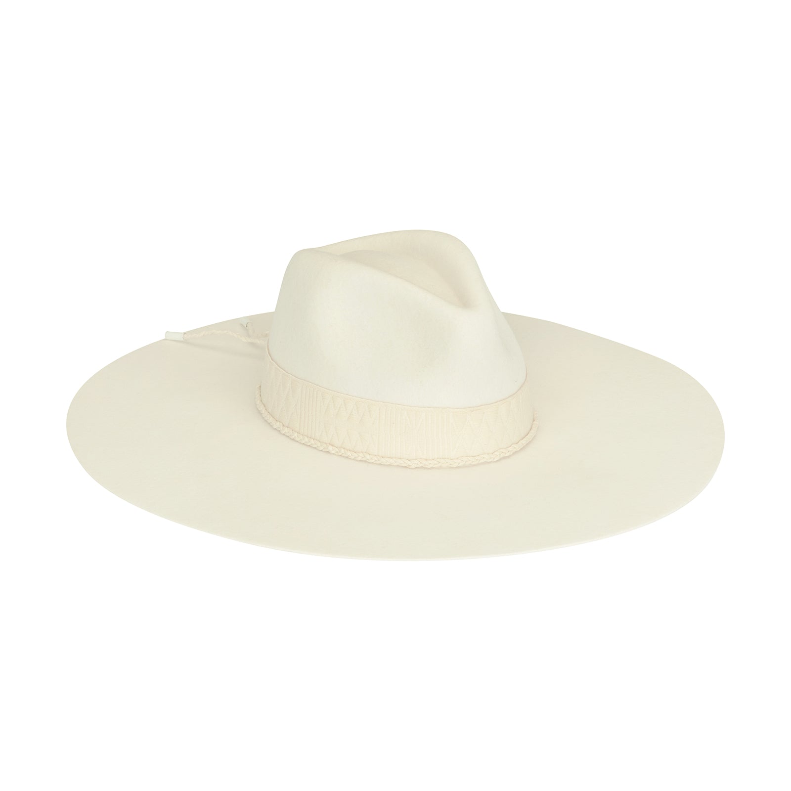 Montana - Wool Felt Fedora Hat (White) | Lack of Color display picture 1