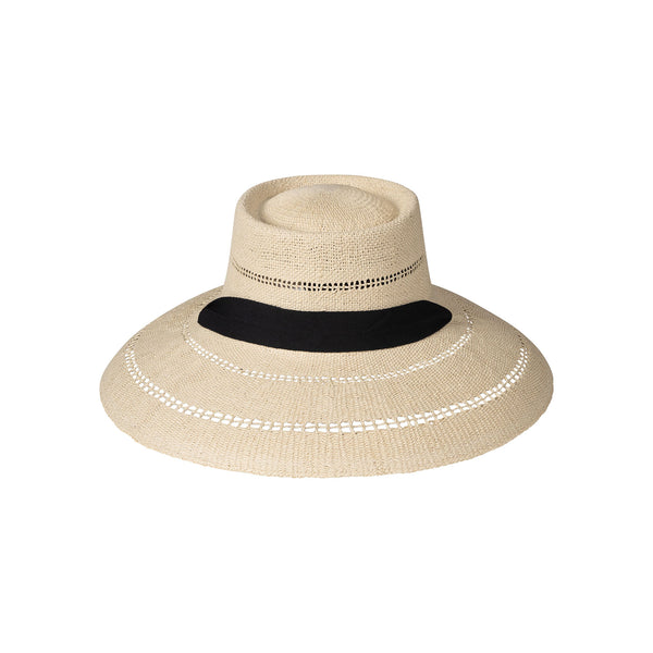 Paloma Sun Hat - Straw Boater Hat in Natural