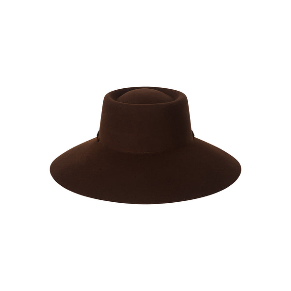 Paloma Midi - Wool Felt Boater Hat in Brown