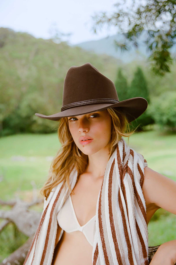 The Outback - Wool Felt Cowboy Hat in Brown