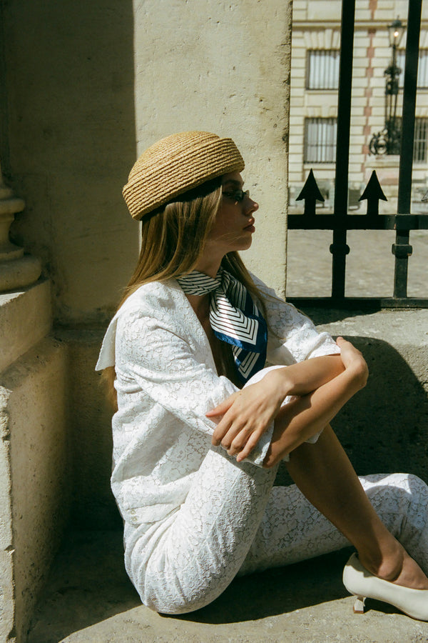 Gigi Raffia Pillbox - Natural