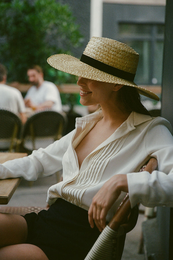 Mira Wide Brim Boater Hat (Maple) | Lack of Color display picture 3