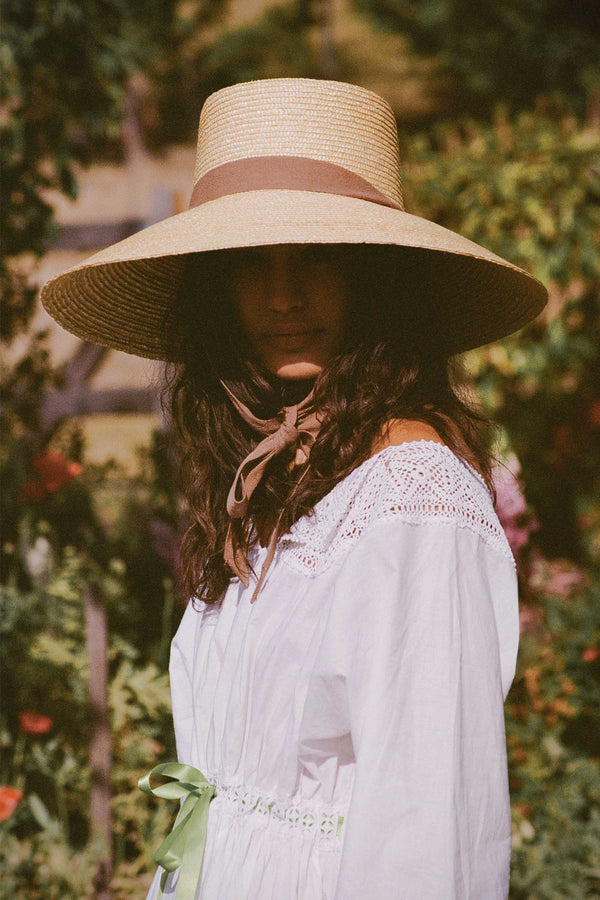Paloma Sun Hat - Straw Boater Hat in Natural | Lack of Color