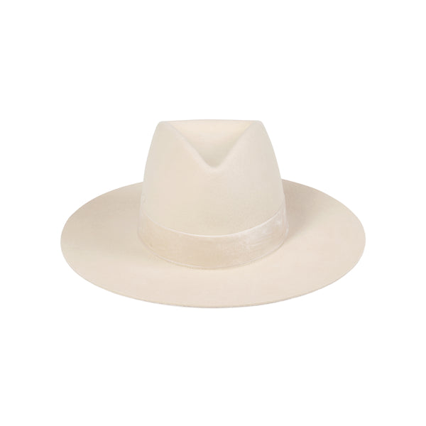Womens Benson Tri - Wool Felt Fedora Hat in Beige