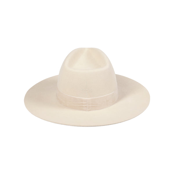 Benson Tri - Wool Felt Fedora Hat in Beige