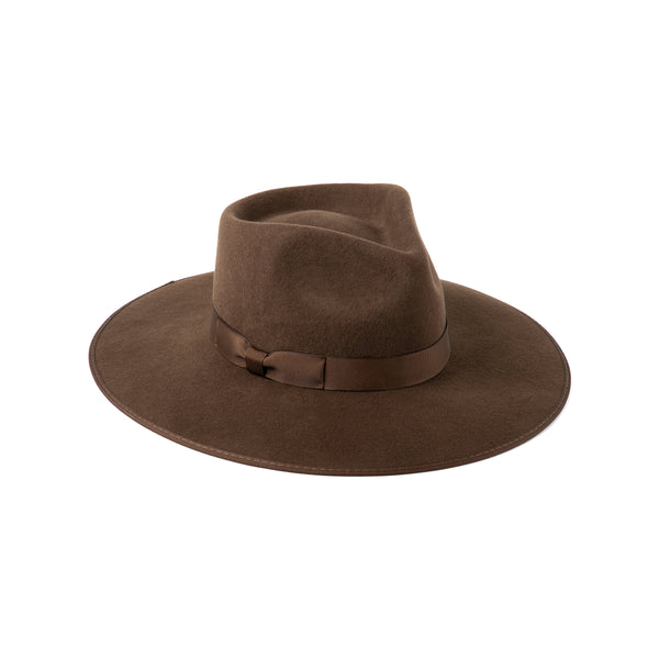 Mens Coco Rancher - Wool Felt Fedora Hat in Brown