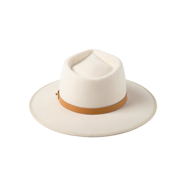 Mens Diego - Wool Felt Fedora Hat in White