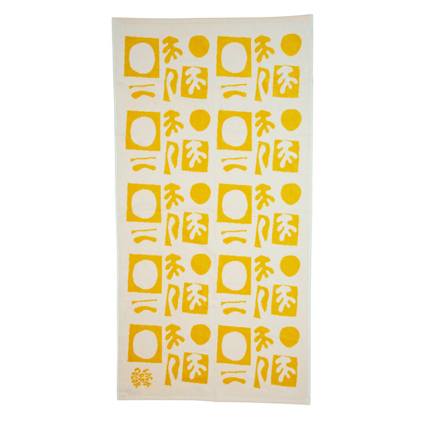 Kids Formes Beach Towel - Cotton in Yellow