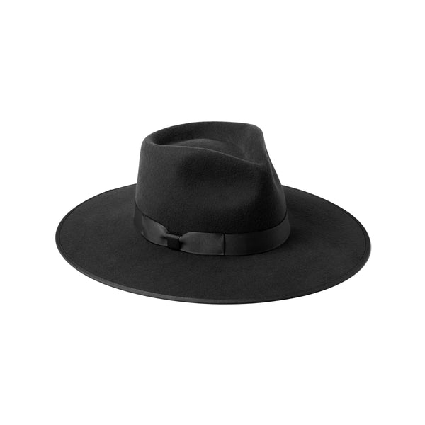 Noir Rancher - Wool Felt Fedora Hat in Black