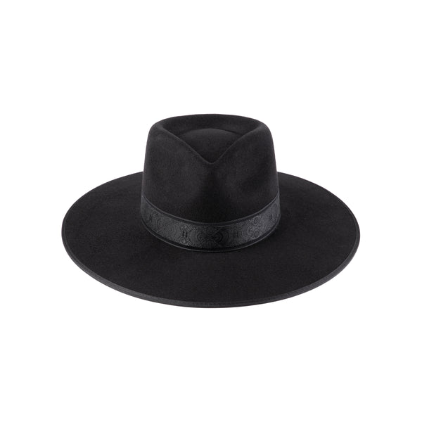 Womens Noir Rancher Special - Wool Felt Fedora Hat in Black