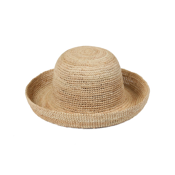 Womens Raffia Cruiser - Straw Boater Hat in Natural