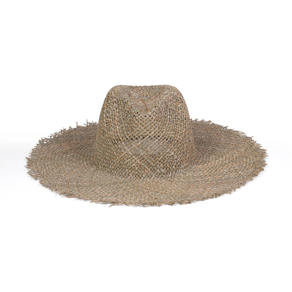 Sunnydip Fray Fedora - Straw Fedora Hat in Natural