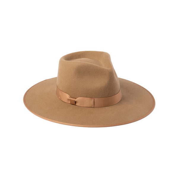 Mens Teak Rancher - Wool Felt Fedora Hat in Brown