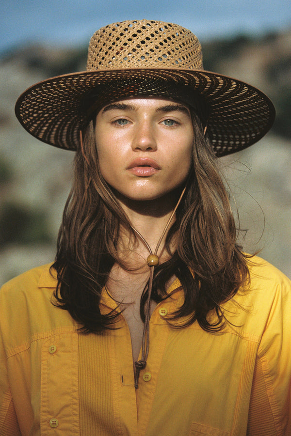 The Cesca - Straw Boater Hat in Brown