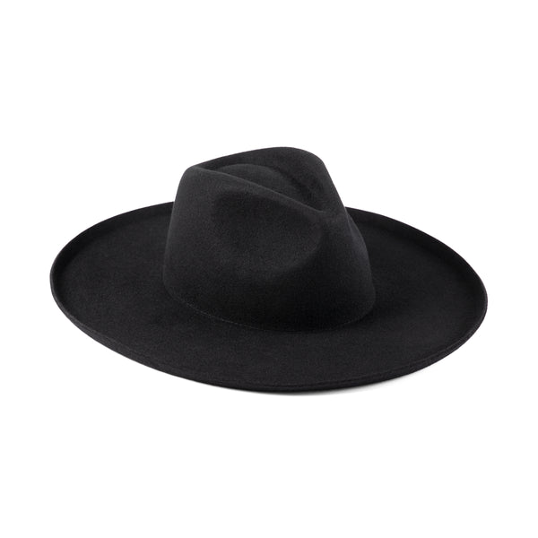 Mens The Melodic Fedora - Wool Felt Fedora Hat in Black