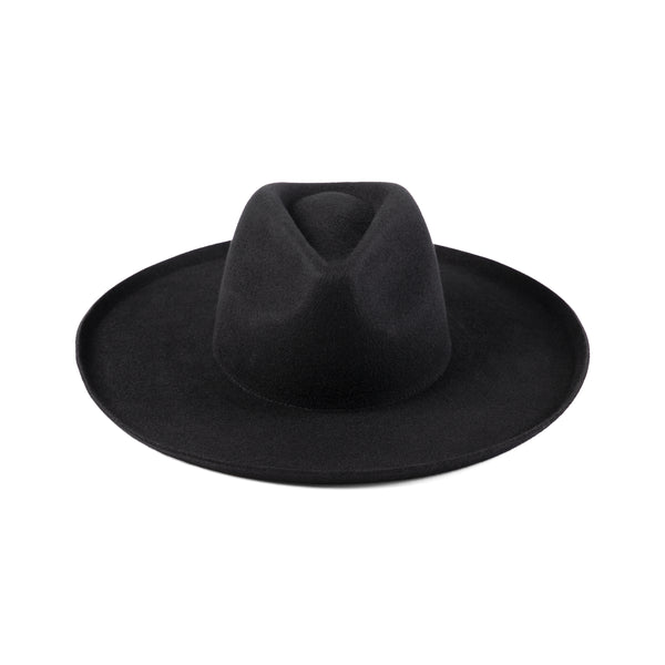Mens The Melodic Fedora - Wool Felt Fedora Hat in Black