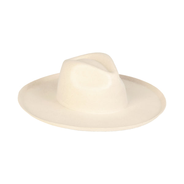 Mens The Melodic Fedora - Wool Felt Fedora Hat in White