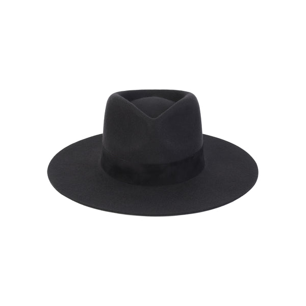 Mens The Mirage - Wool Felt Fedora Hat in Black