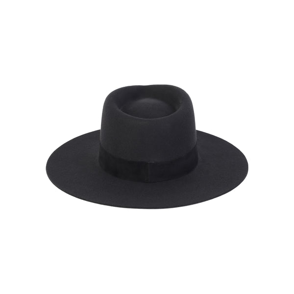 The Mirage - Wool Felt Fedora Hat in Black