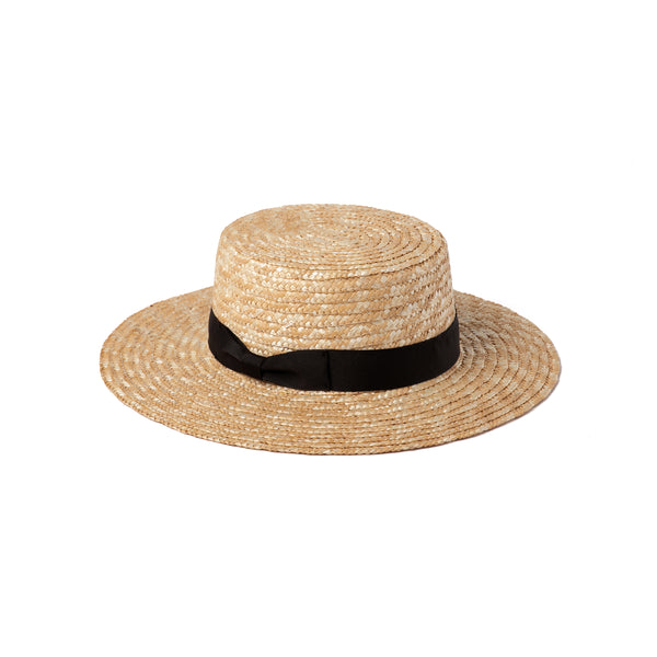 The Spencer Boater - Straw Boater Hat in Black | Lack of Color