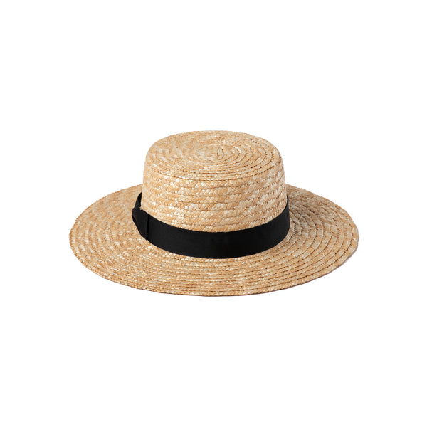 Mens The Spencer Boater - Straw Boater Hat in Black