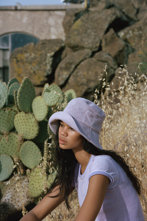 Wave Bucket - Cotton Bucket Hat in Pink