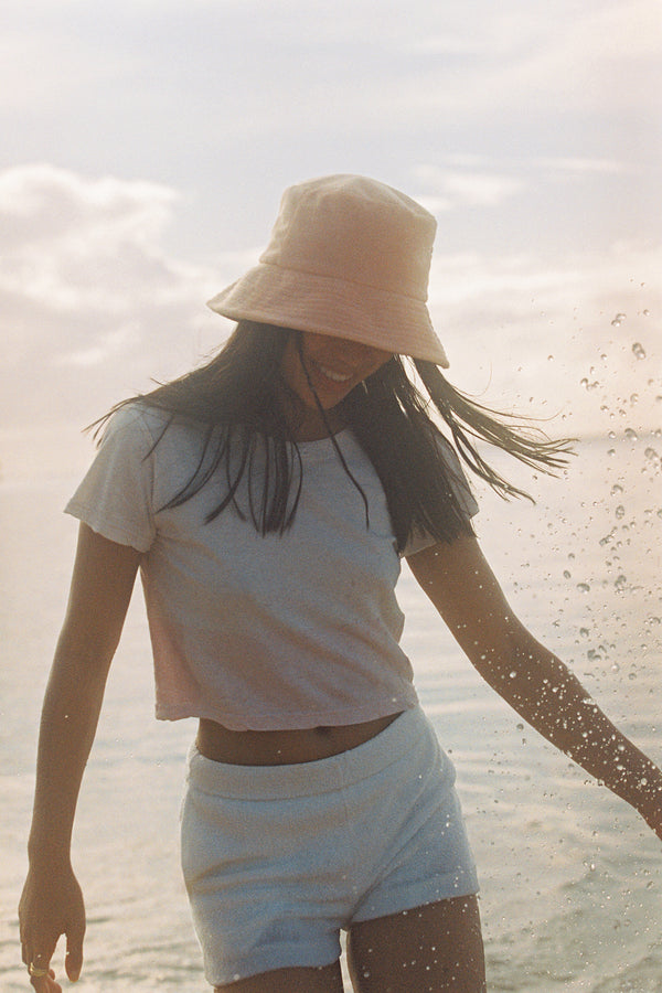 Wave Bucket - Cotton Bucket Hat in Pink