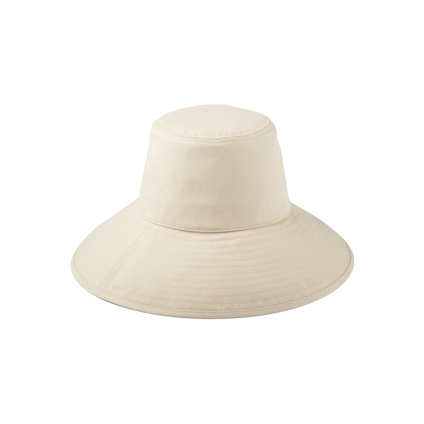 Womens Holiday Bucket - Cotton Bucket Hat in Beige