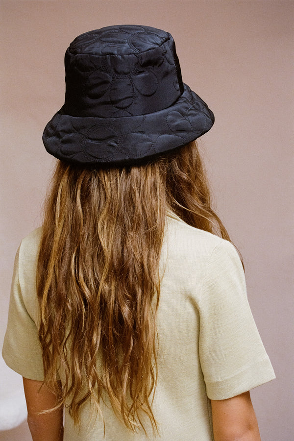 Womens Puffer Bucket - Other Bucket Hat in Black