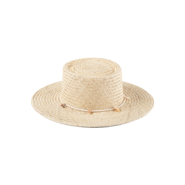 Womens Seashells Boater - Straw Boater Hat in Natural