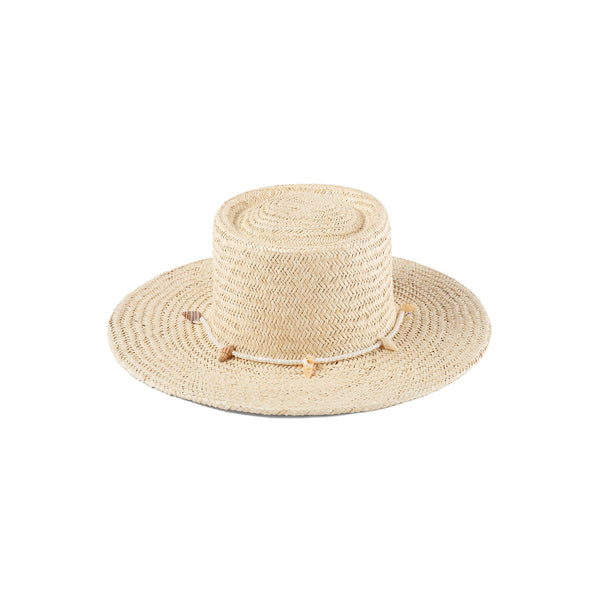 Womens Seashells Boater - Straw Boater Hat in Natural