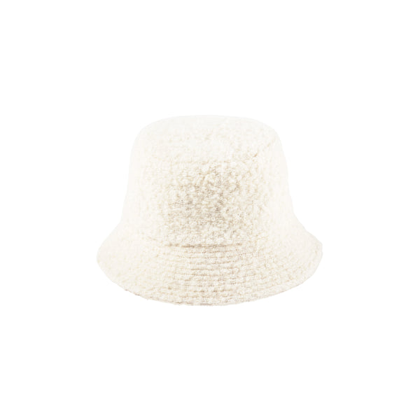 Womens Shore Bucket - Boucle Bucket Hat in White