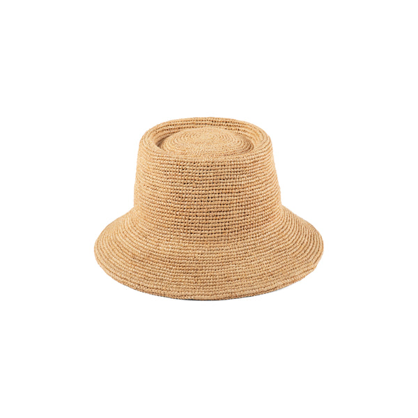 Womens Dipped The Inca Bucket - Straw Bucket Hat in Natural